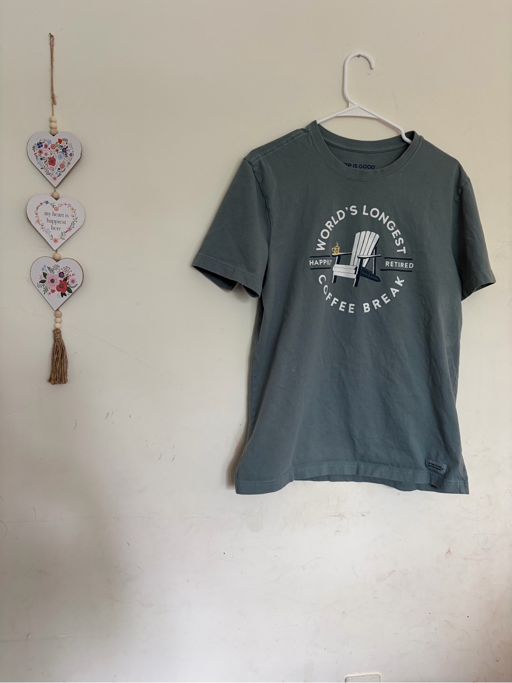 Life Is Good Crusher Soft Shirt Retirement Retired Men’s Size M Coffee Break